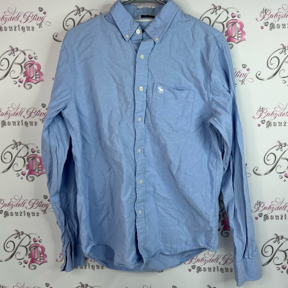 Abercrombie & Fitch button down muscle shirt collared Sky Blue Casual Shirt
